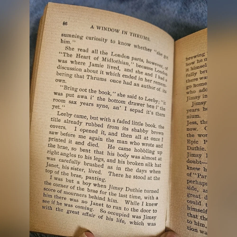 Vintage Book Antique Hardcover Ivory Cottagecore J.M. Barrie A Window In Thrums